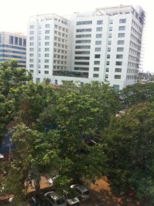 View of Rain Tree Hotel outside my hospital window, Apollo, Chennai,India